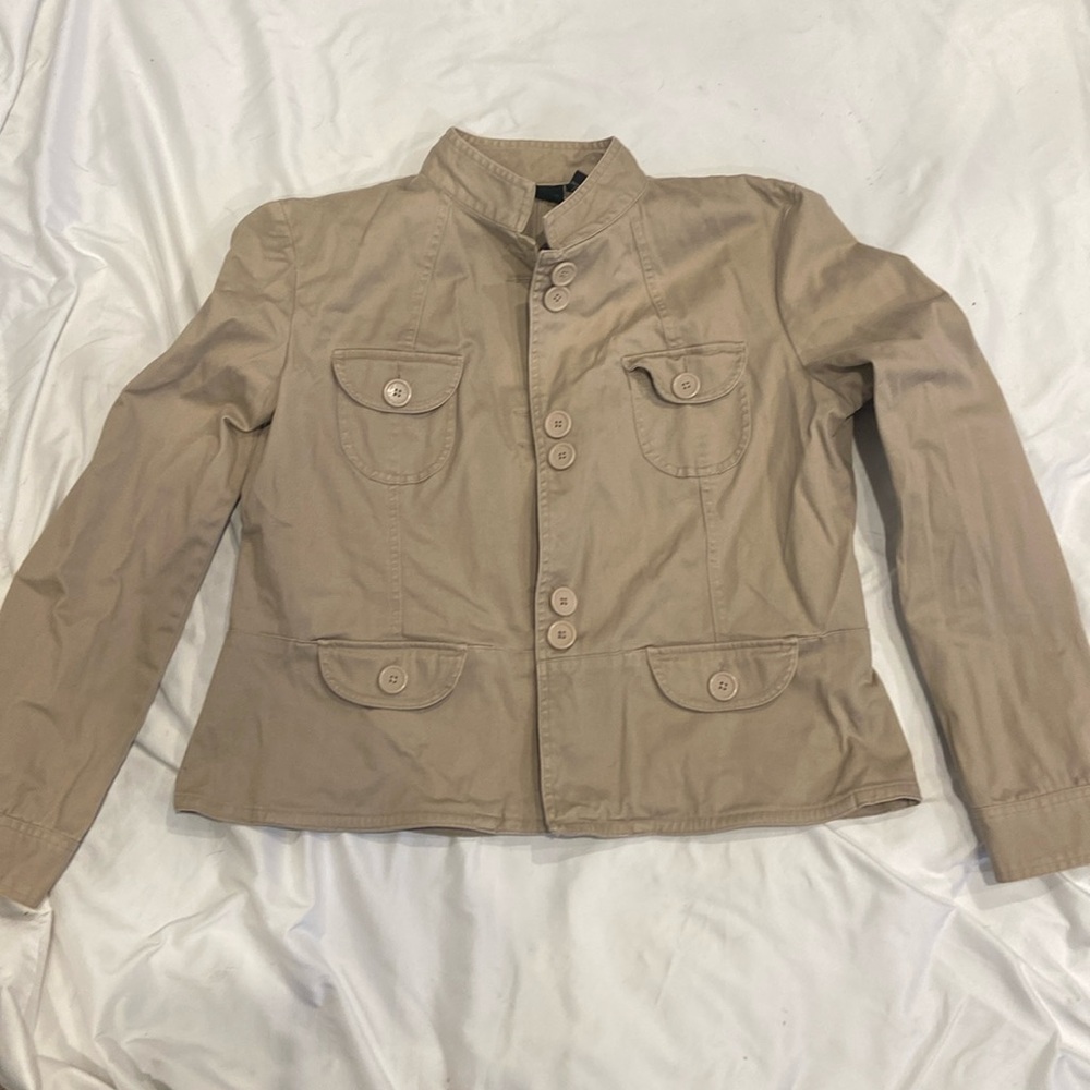 Relativity Utility Khaki Tan Button Up Jacket - image 1